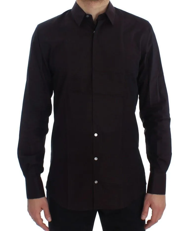 Purple Cotton Slim Fit GOLD Shirt