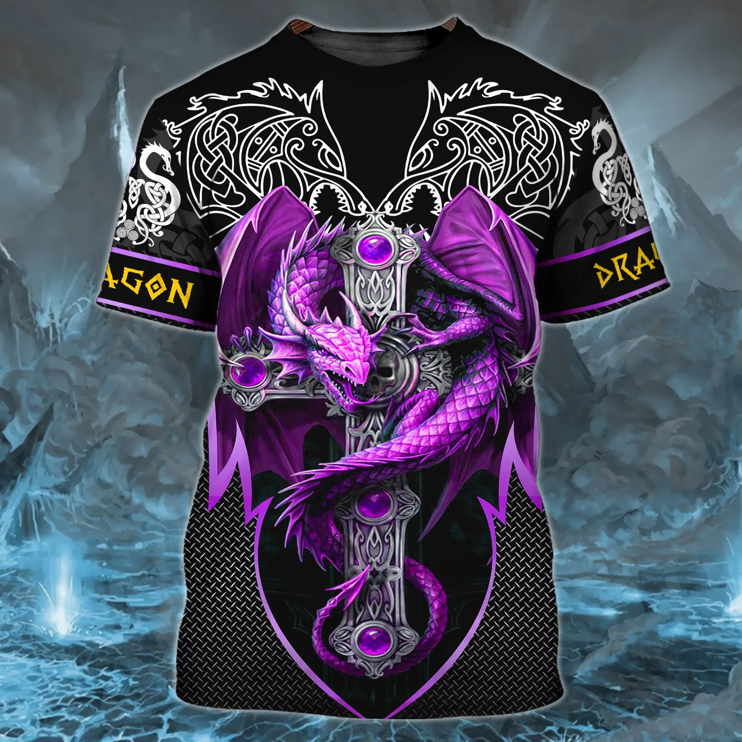 Purple Dragon Tattoo 3D Full Print Shirts