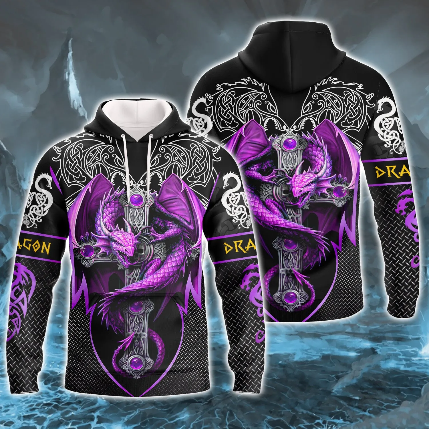 Purple Dragon Tattoo 3D Full Print Shirts