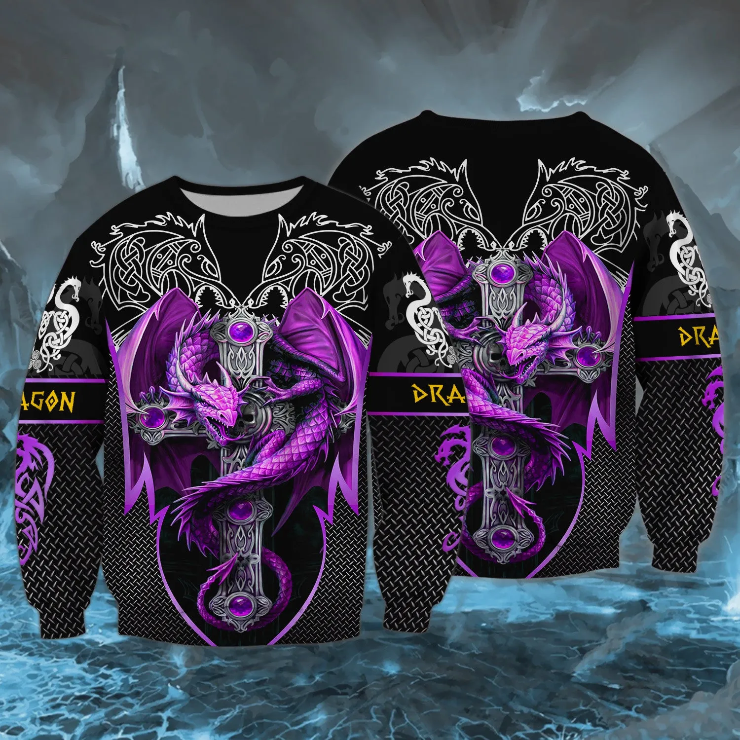 Purple Dragon Tattoo 3D Full Print Shirts