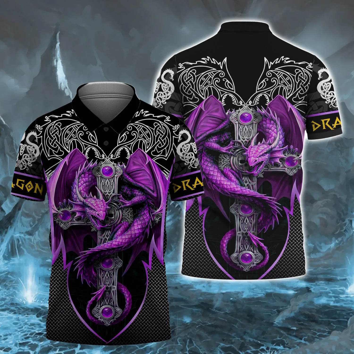 Purple Dragon Tattoo 3D Full Print Shirts