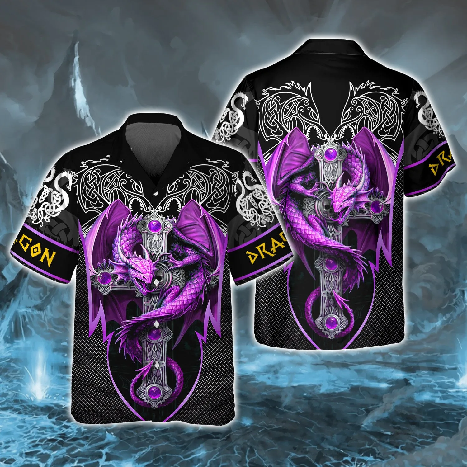 Purple Dragon Tattoo 3D Full Print Shirts