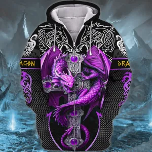Purple Dragon Tattoo 3D Full Print Shirts