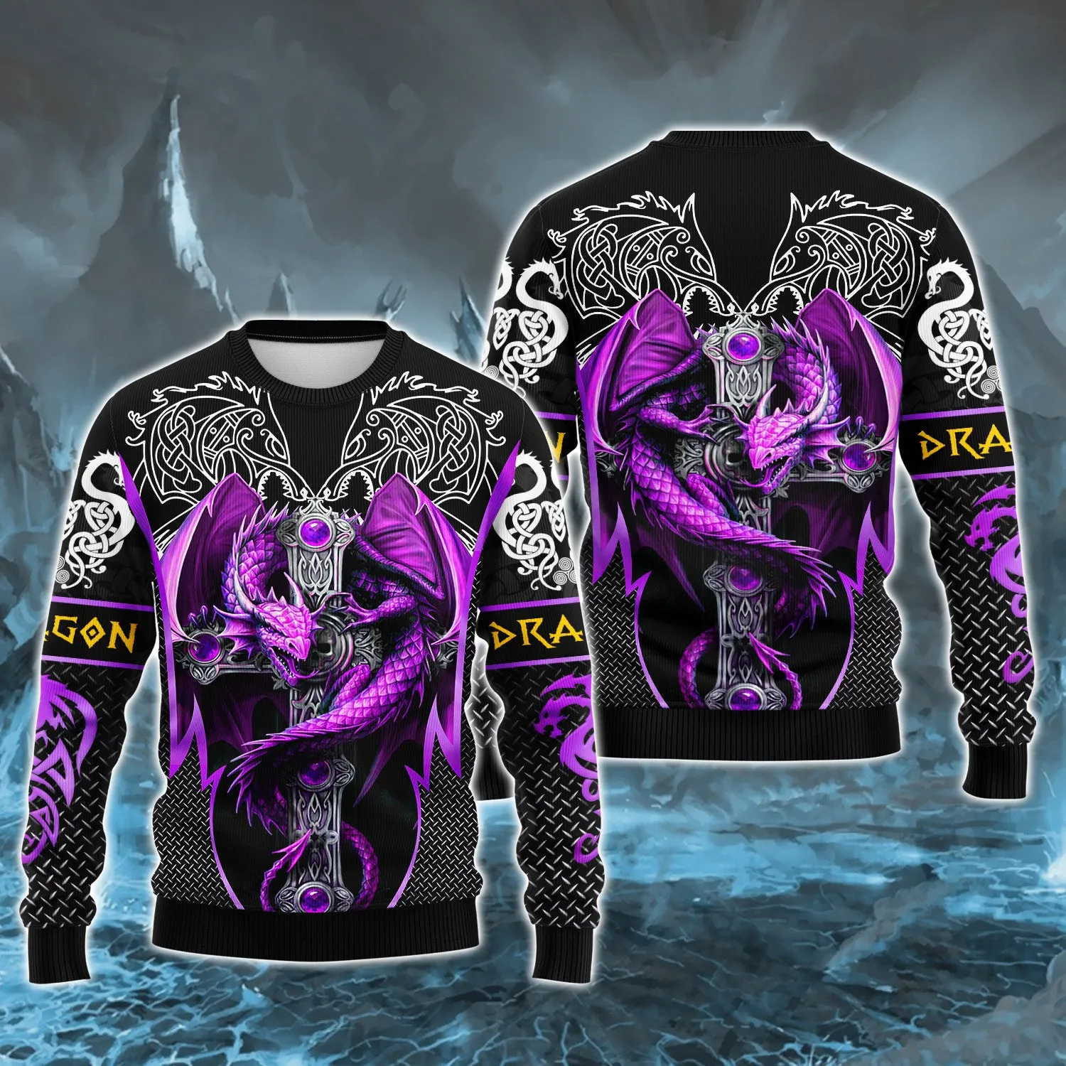 Purple Dragon Tattoo 3D Full Print Shirts