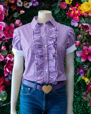 Purple Gingham S/S Ruffles