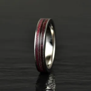 Purple Heartwood Tungsten Women's Wedding Band 4MM