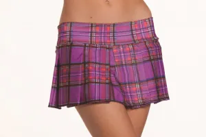 Purple Pleated School Girl Skirt - Medium/ Large