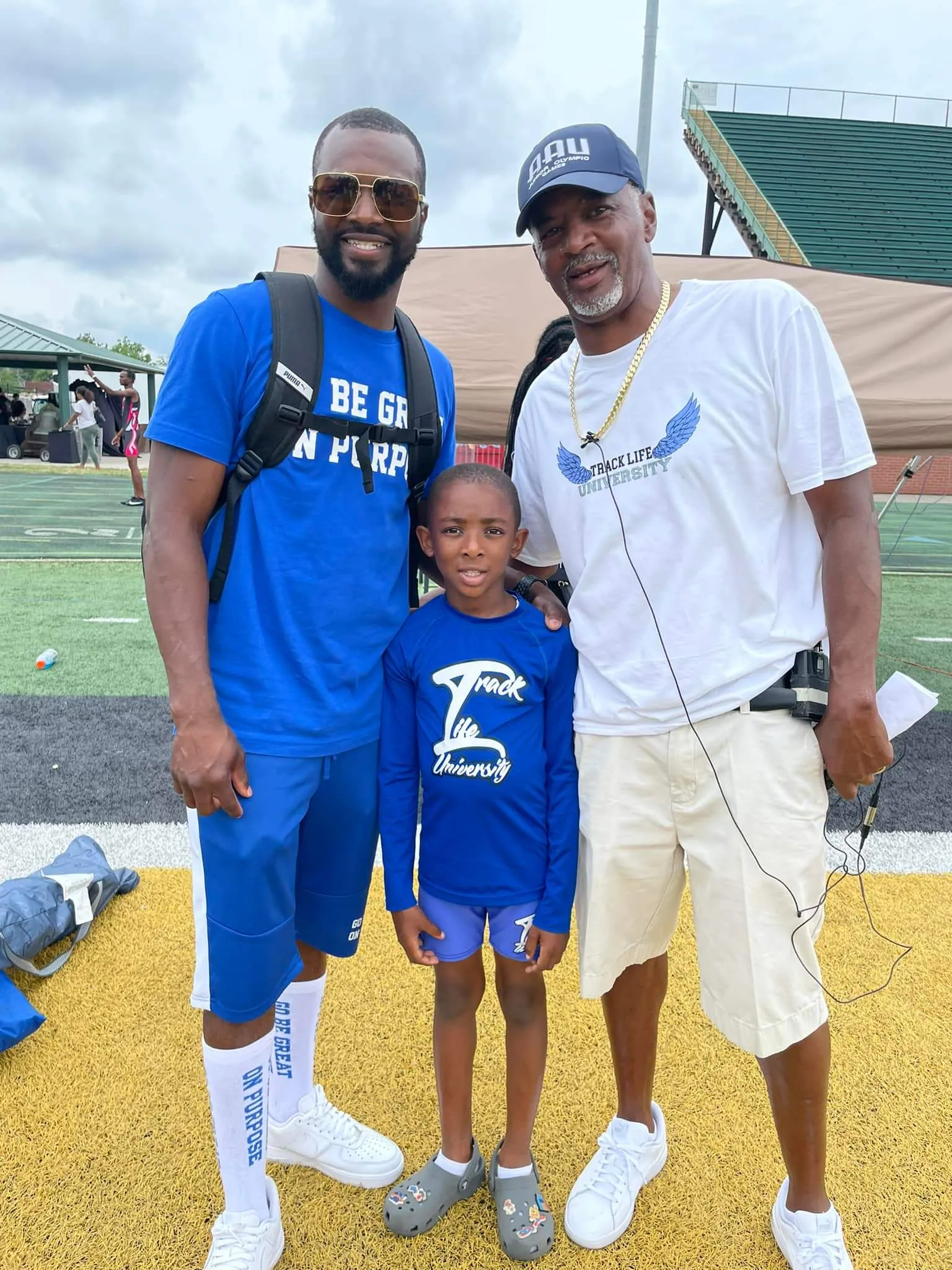 "Go Be Great On Purpose" Blue Tshirt with white logo