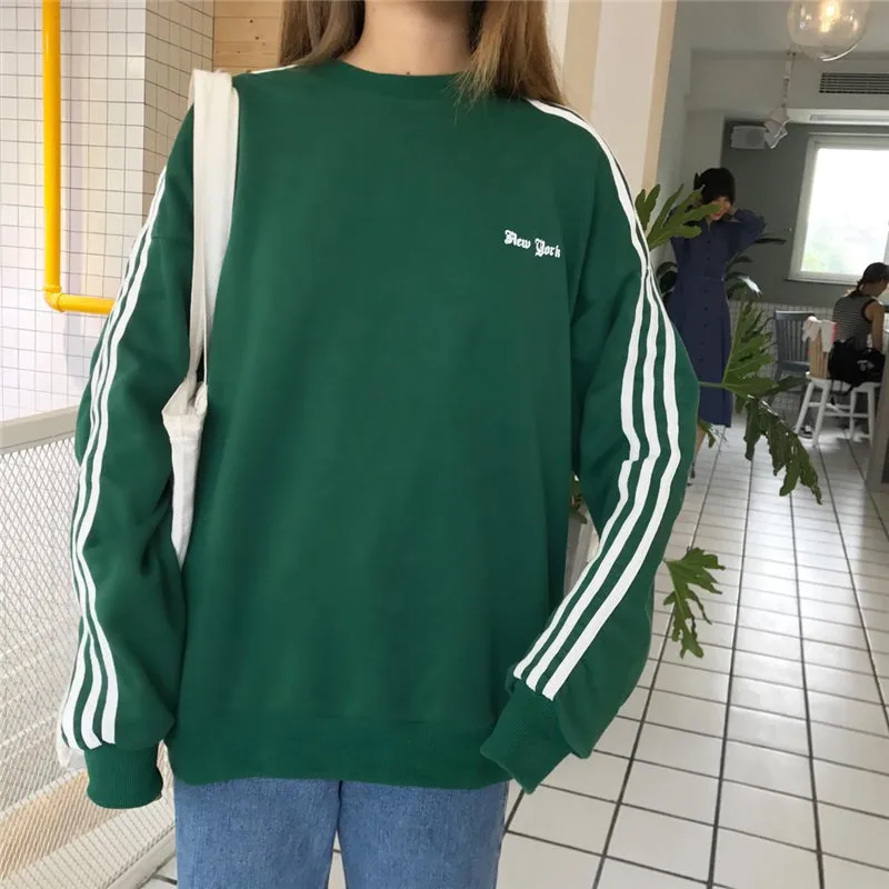 "THREE STRIPED  LONG SLEEVE" SWEATSHIRT  N110503
