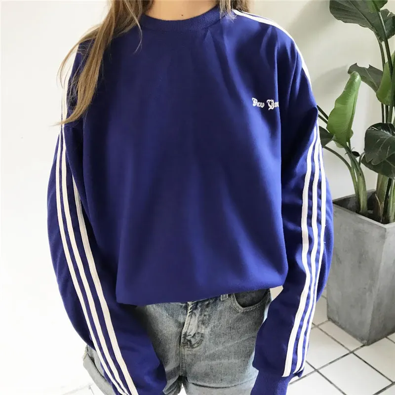 "THREE STRIPED  LONG SLEEVE" SWEATSHIRT  N110503