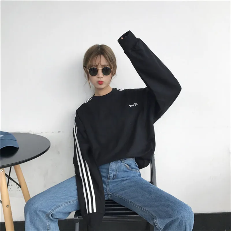 "THREE STRIPED  LONG SLEEVE" SWEATSHIRT  N110503