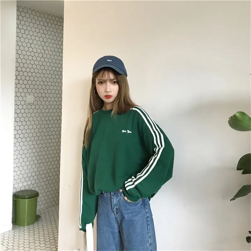 "THREE STRIPED  LONG SLEEVE" SWEATSHIRT  N110503