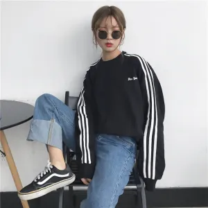 "THREE STRIPED  LONG SLEEVE" SWEATSHIRT  N110503