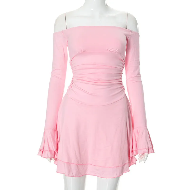 REALAIOT M23DS735 2025 women's clothing New new fashion slim-fitting high-waisted pleated skirt solid color tube top dress wholesale