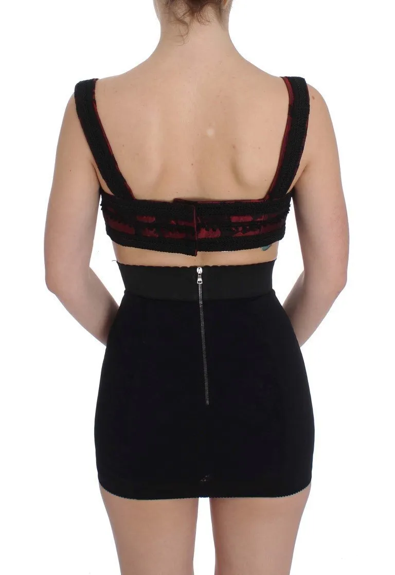 Red Black Torero Bra Crop Top