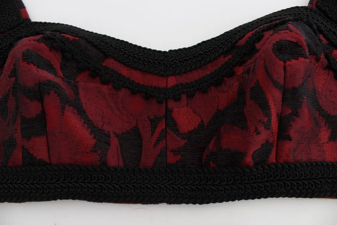 Red Black Torero Bra Crop Top