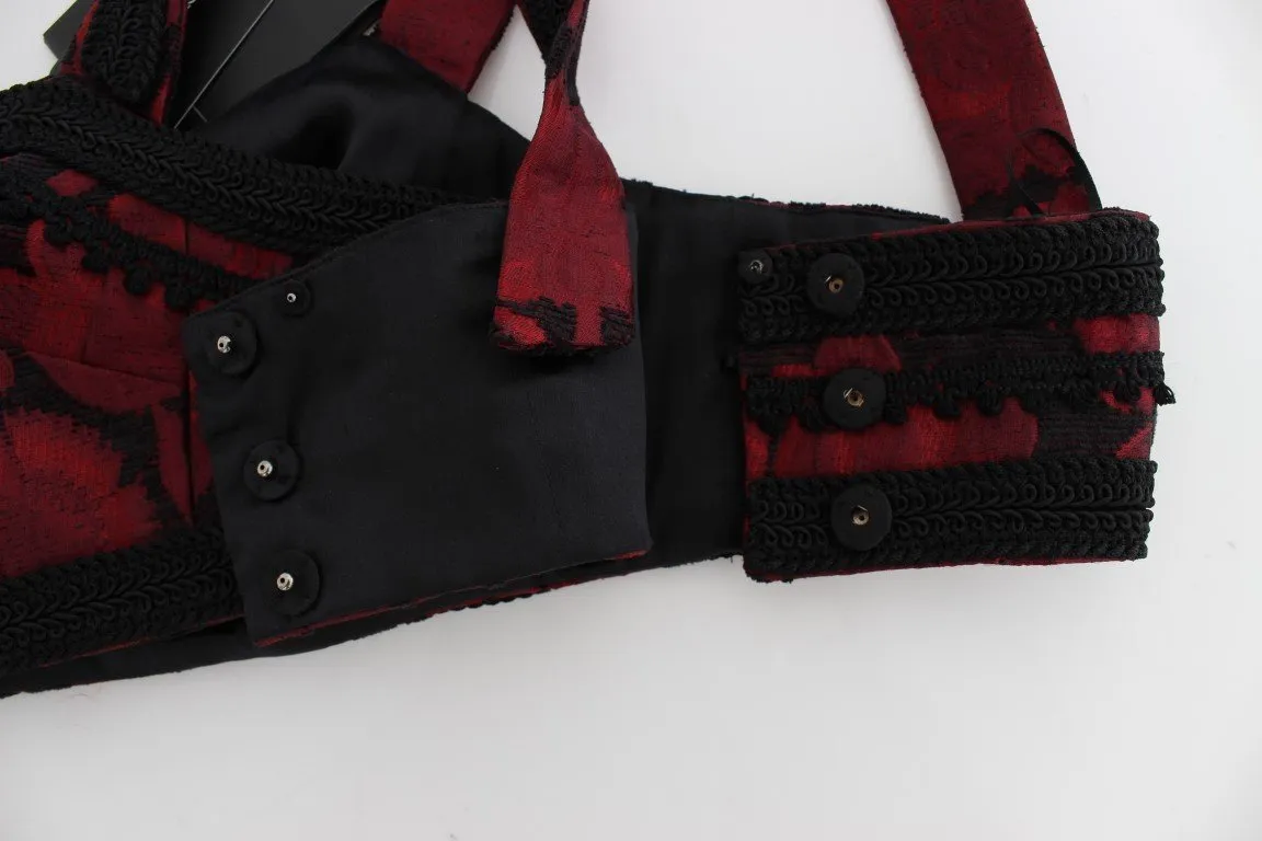 Red Black Torero Bra Crop Top