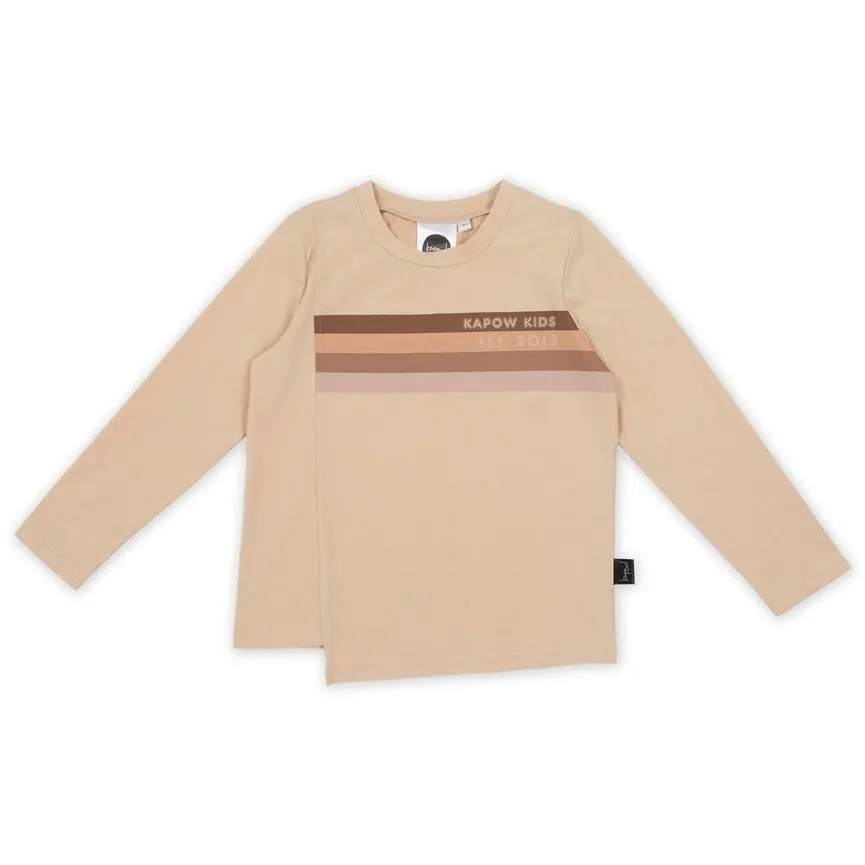 Retro Rainbow Asymmetrical LS T-shirt