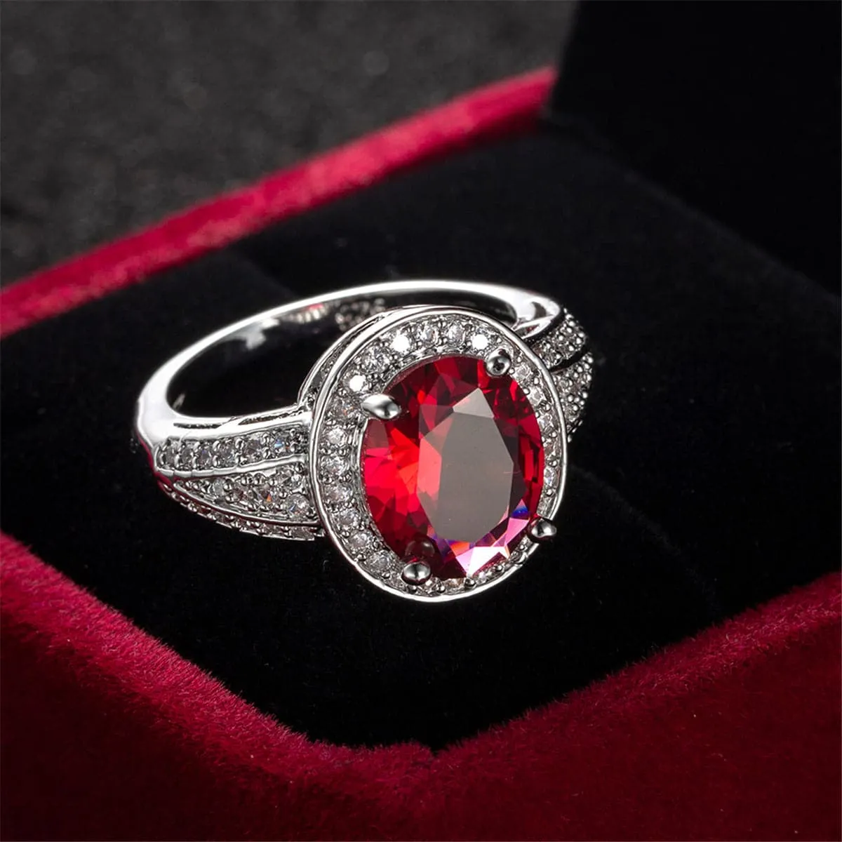 Rose Crystal & Cubic Zirconia Round Ring