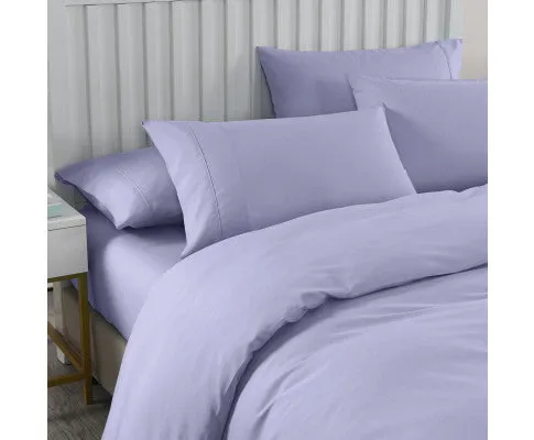 Royal Comfort 2000TC 6 Piece Bamboo Sheet & Quilt Cover Set Cooling Breathable - LILAC GREY