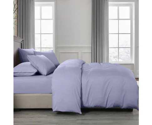 Royal Comfort 2000TC 6 Piece Bamboo Sheet & Quilt Cover Set Cooling Breathable - LILAC GREY