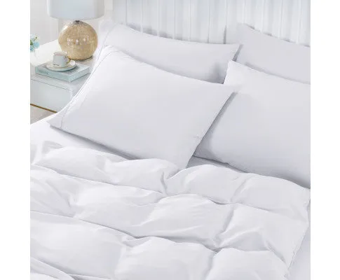 Royal Comfort 2000TC 6 Piece Bamboo Sheet & Quilt Cover Set Cooling Breathable - WHITE