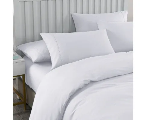 Royal Comfort 2000TC 6 Piece Bamboo Sheet & Quilt Cover Set Cooling Breathable - WHITE