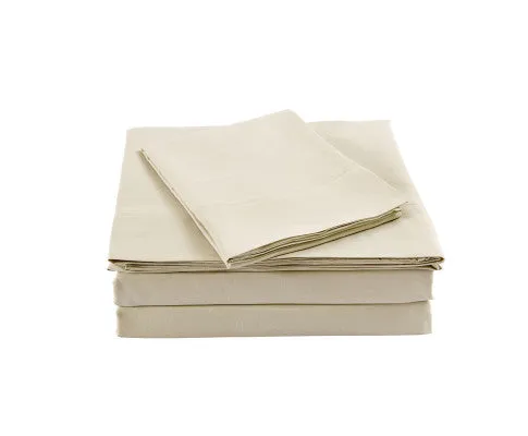 Royal Comfort Bamboo Blended Sheet & Pillowcases Set 1000TC Ultra Soft Bedding - IVORY