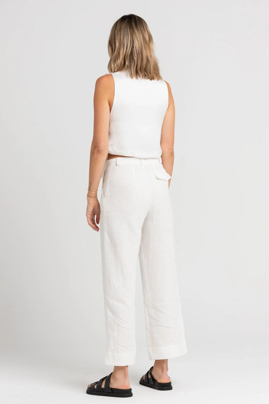 Rune Tailored Linen Pant Ivory