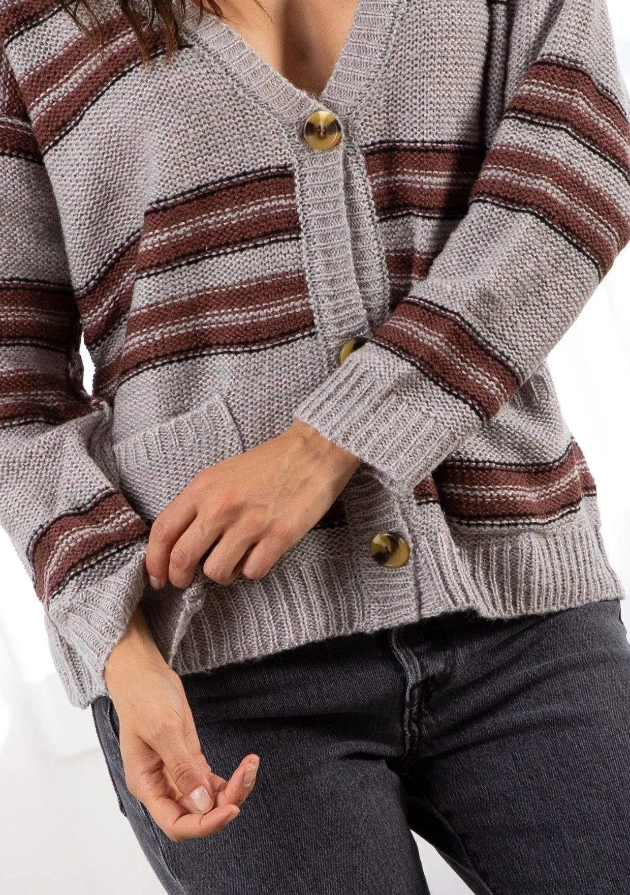 Sadie Striped Boyfriend Cardigan