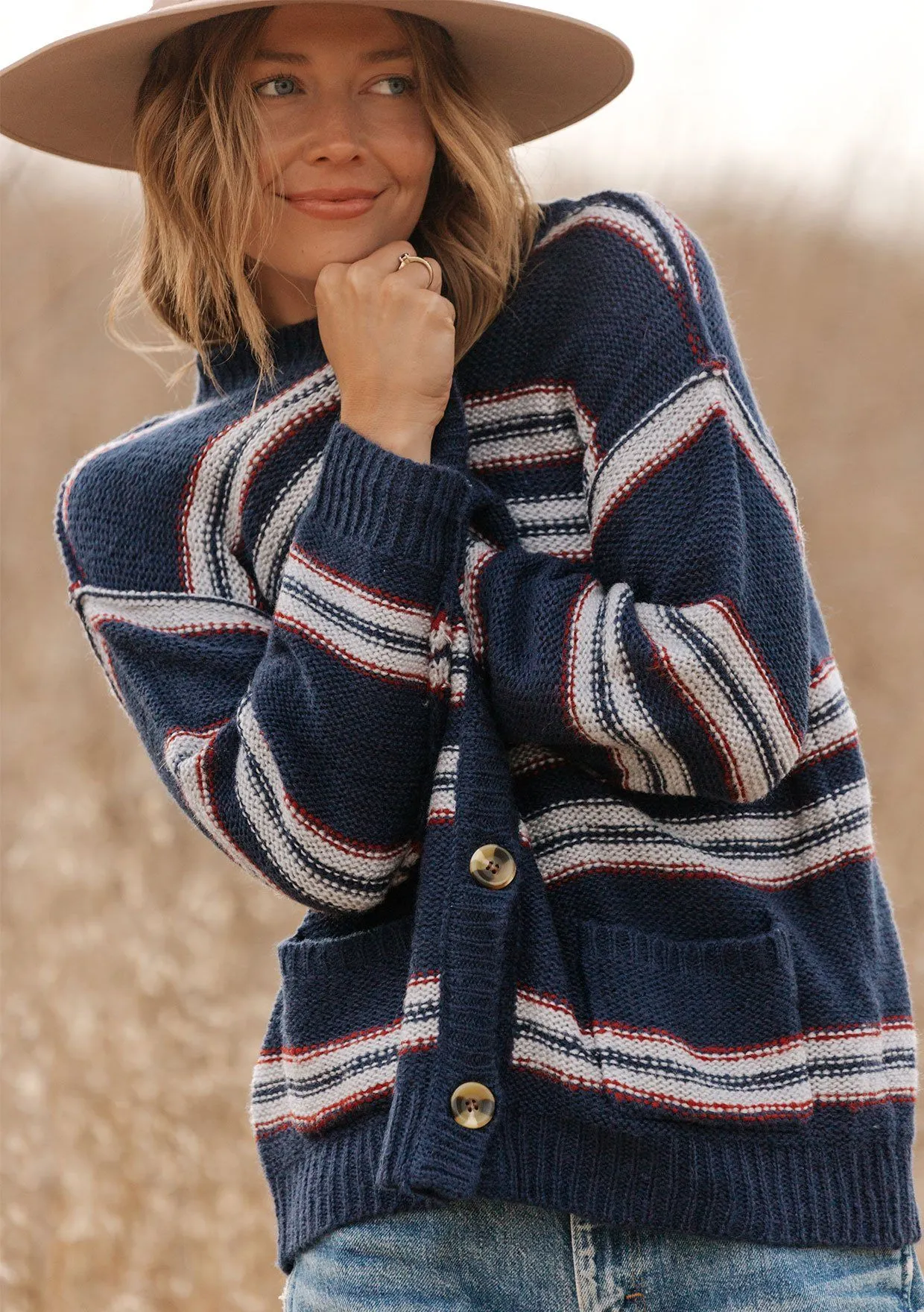 Sadie Striped Boyfriend Cardigan