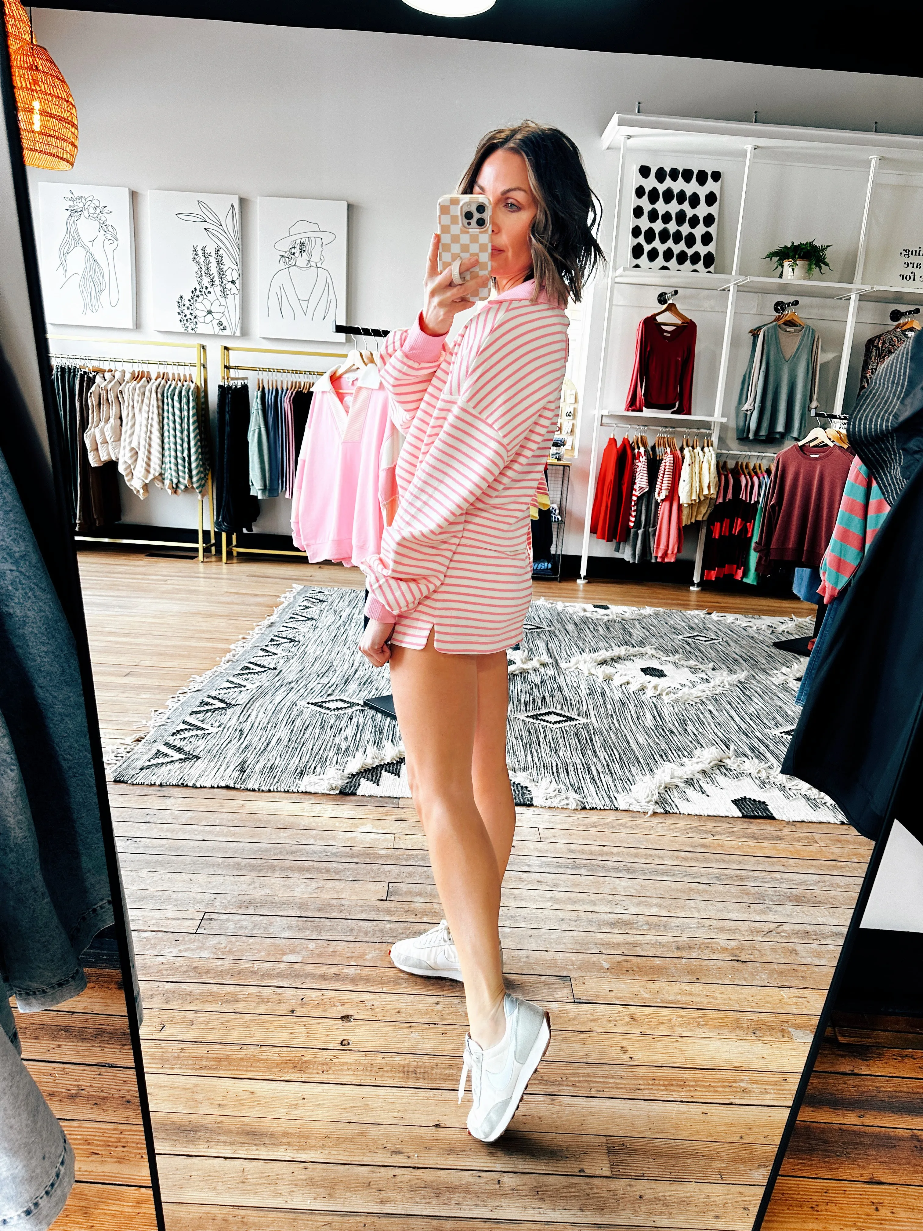 Santorini Striped Long Sleeve Pullover & Skort Set