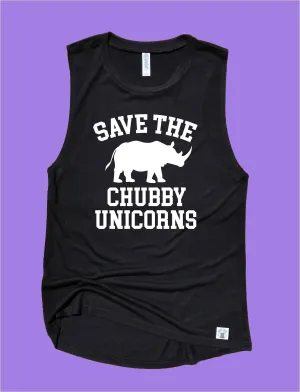 Save The Chubby Unicorns Workout Tank | Womens Yoga Tank