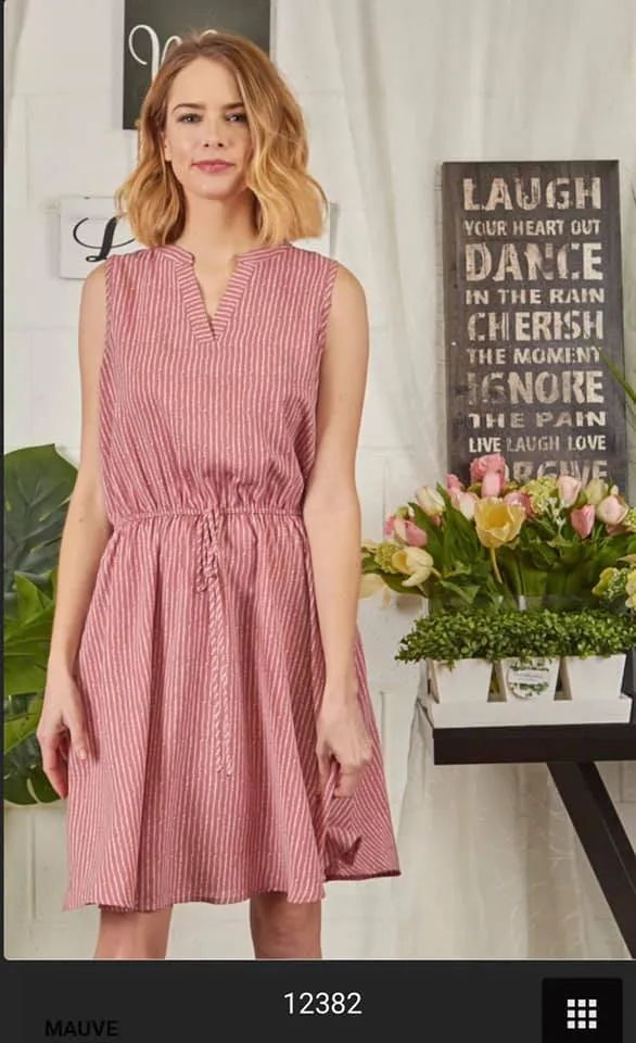 Seabreeze Sleeveless Dress - Mauve