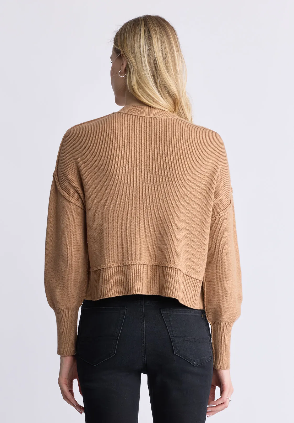 Seema Women's Long-Sleeve Loose-Fit Sweater, Croissant - SW0095F