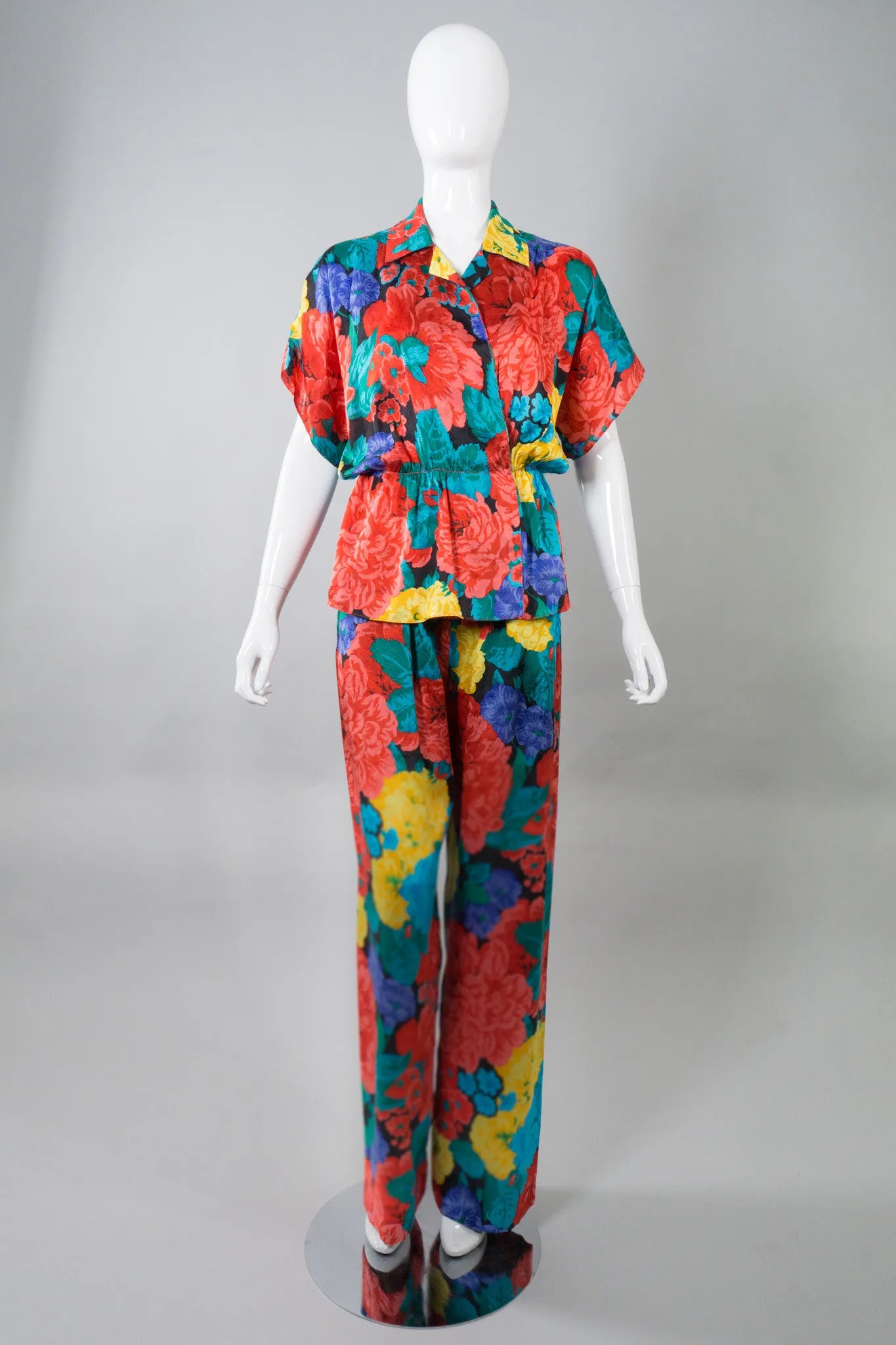 Silk Floral Print Pant