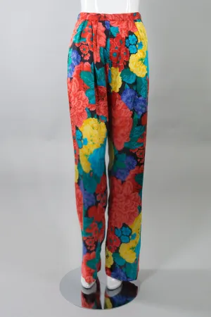 Silk Floral Print Pant