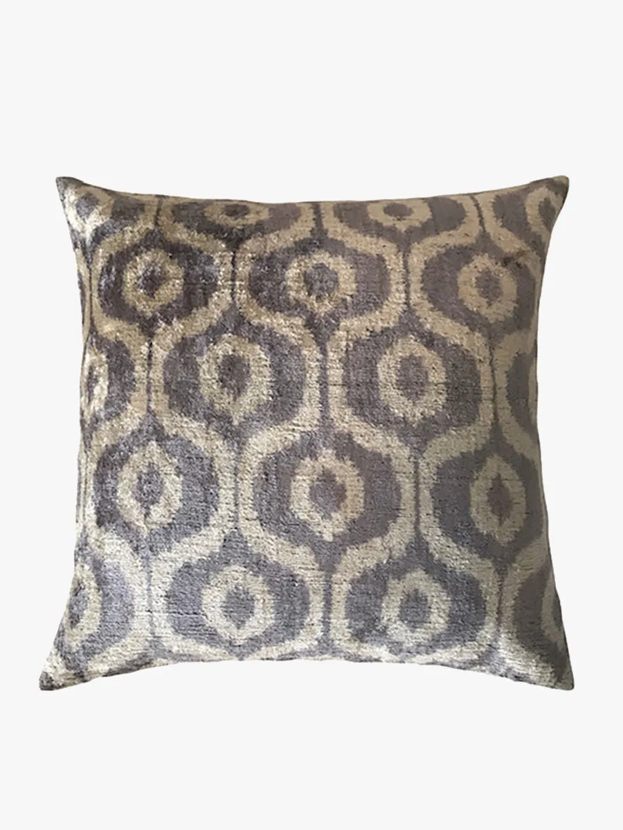 Silk Ikat Cushion Cover 50x50 - Grey