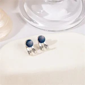 Silver-Plated & Blue Hook Ear Jackets