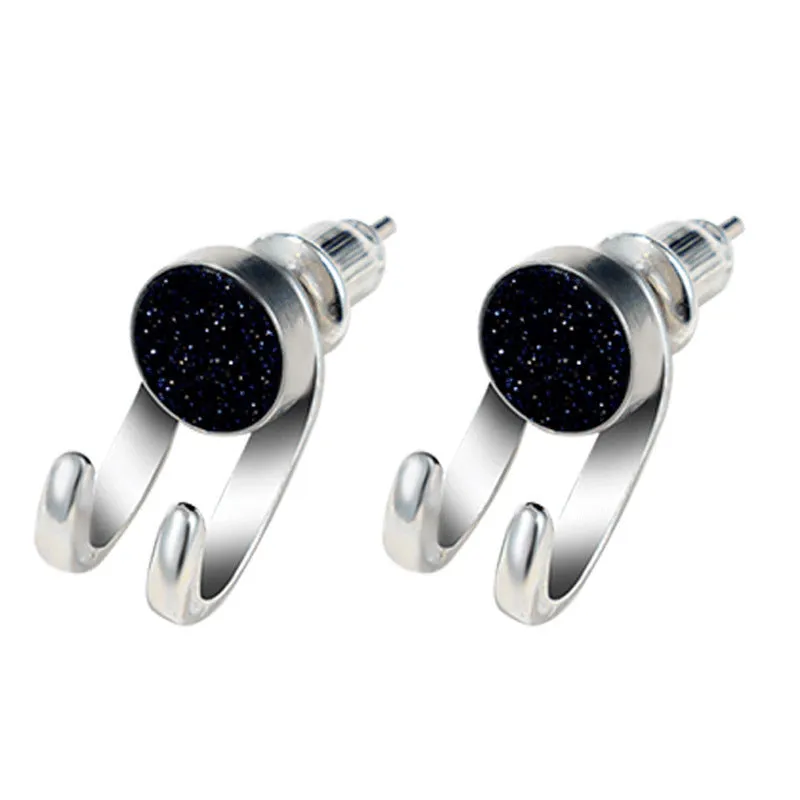 Silver-Plated & Blue Hook Ear Jackets