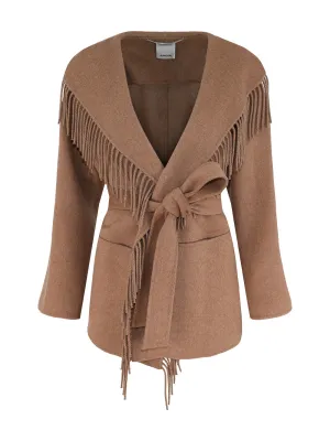 Simkhai Rowan Fringe Cardigan in Camel