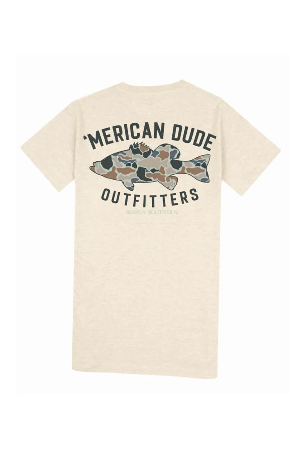 Simply Southern Camo Fish T-Shirt for Men in Beige | MN-SS-FISHCAMO-OATHTHR