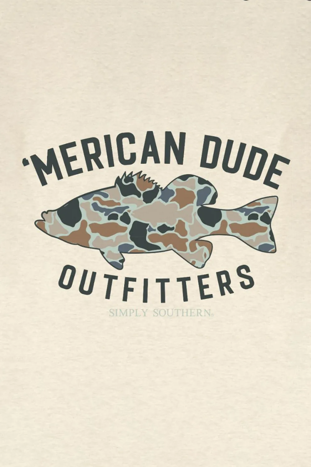 Simply Southern Camo Fish T-Shirt for Men in Beige | MN-SS-FISHCAMO-OATHTHR