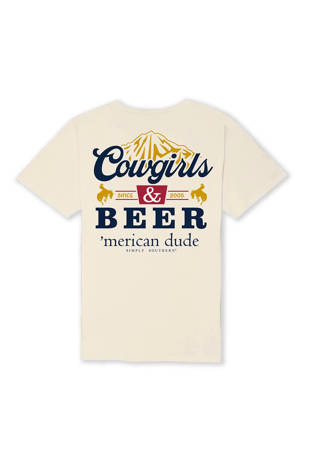 Simply Southern Cowgirls & Beer T-Shirt for Men in Beige | MN-SS-COWGIRLS-WISP-S