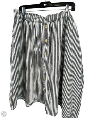 Skirt Midi By Liz Claiborne In Striped Pattern, Size: Xl