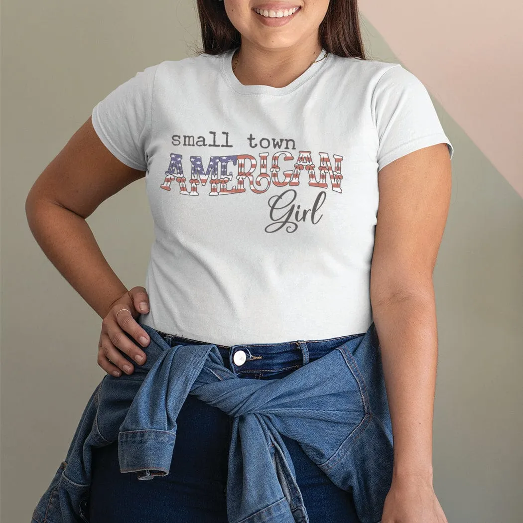 Small Town American Girl Patriotic Graphic T-Shirt - WE150
