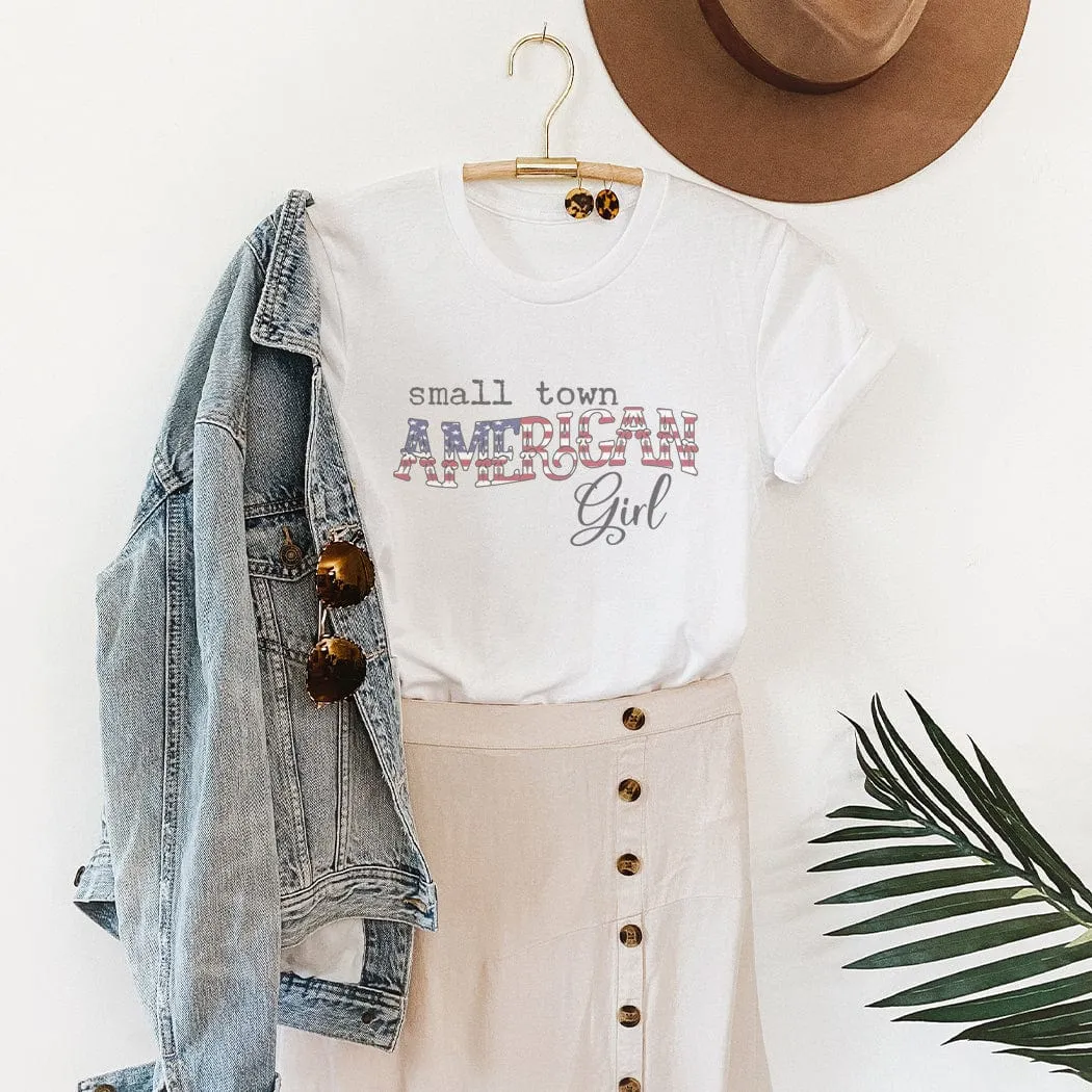 Small Town American Girl Patriotic Graphic T-Shirt - WE150