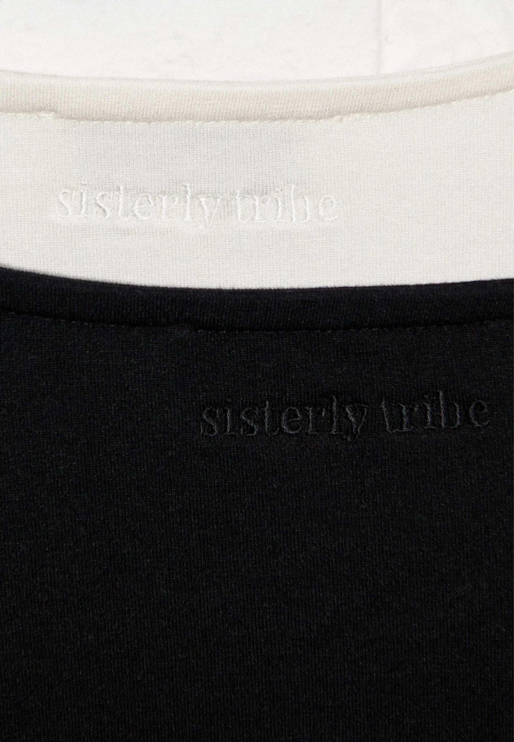 Soft Square Neck Long Sleeve Top - Black