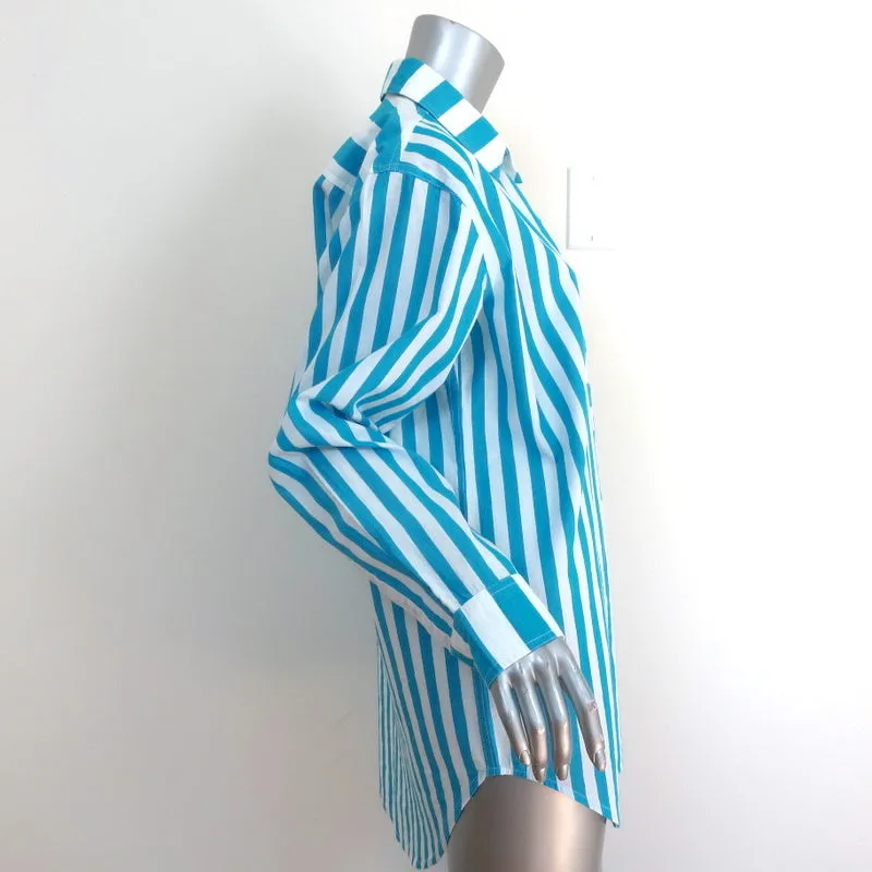 Solid & Striped The Oxford Tunic Blue/White Stripe Size Small Long Sleeve Shirt