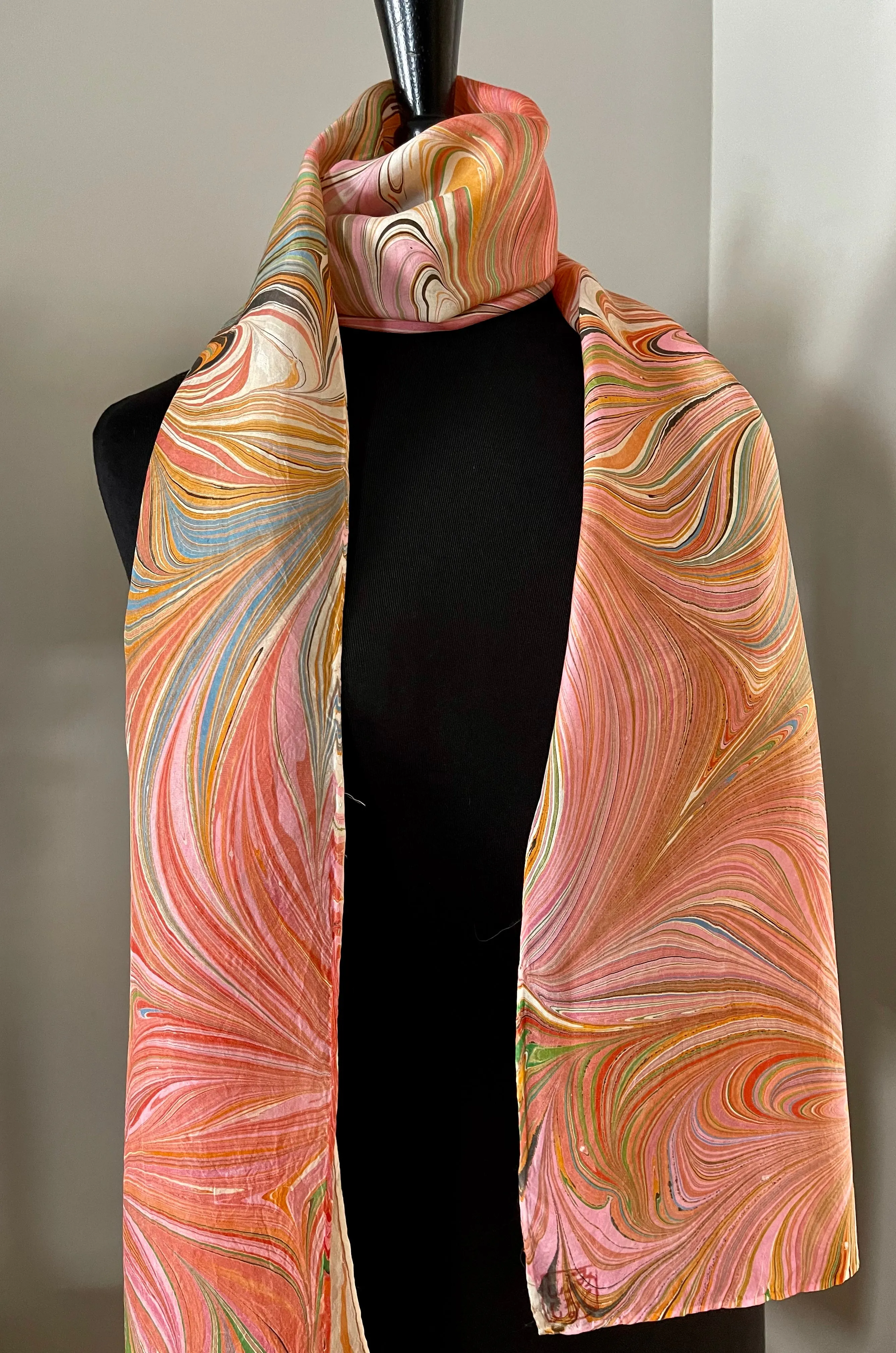 Spring  Flame Patterned Habotai Silk